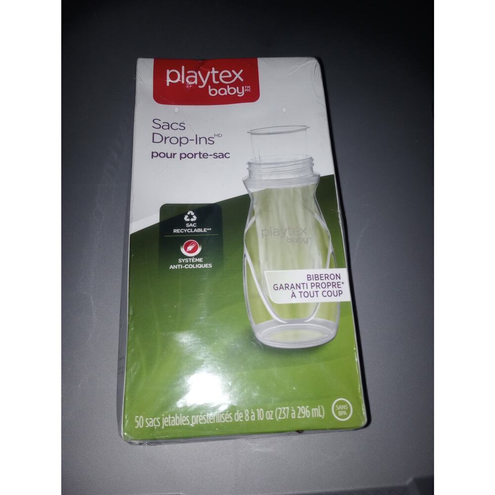 Infant Playtex Baby Nurser Drop-ins Liners New in Box 50 Liners 8-10oz.